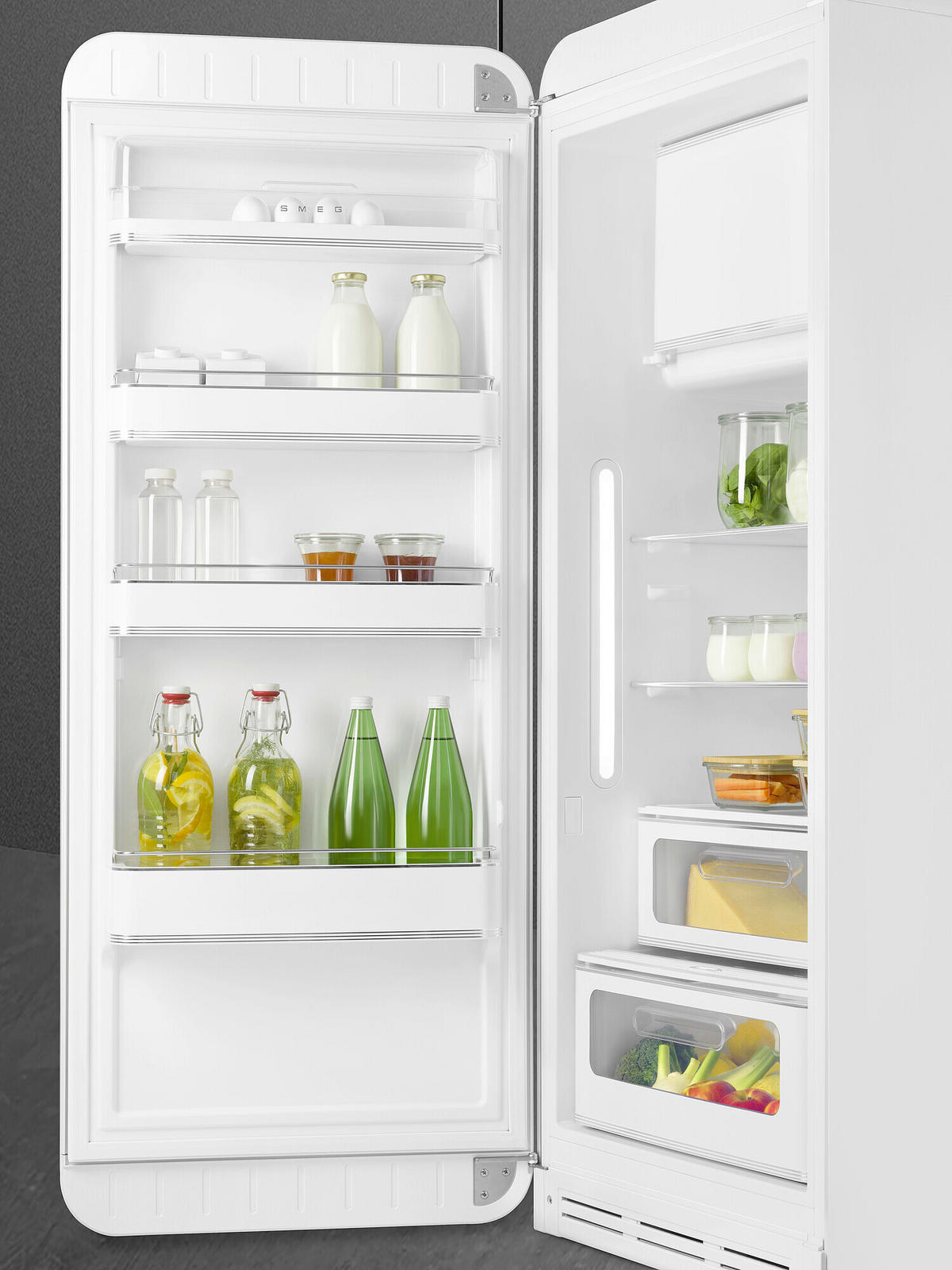 KÜHL-GEFRIER-KOMBINATION FAB28LWH6  - Weiss Hochglanz, Trend, Metall (60.1/153/76.8cm) - SMEG