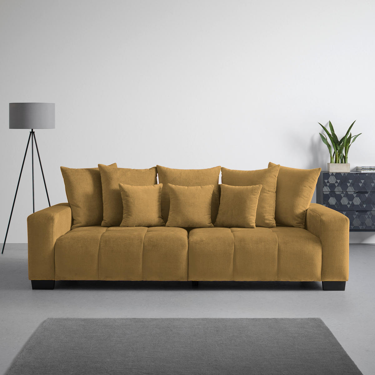 BIG SOFFA i honung  - honung/svart, Modern, trä (246/93/124cm) - MID.YOU