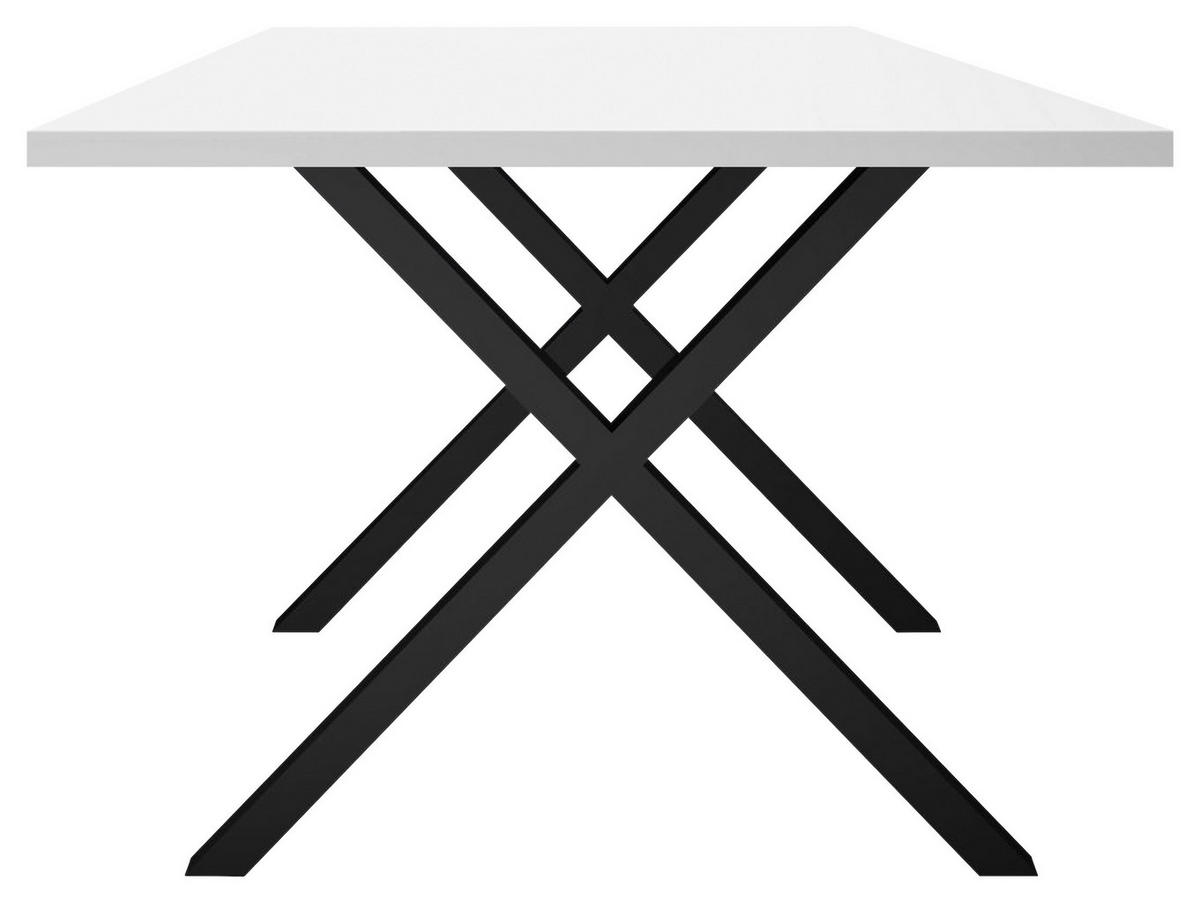 ESSTISCH rechteckig Schwarz, Weiß  - Schwarz/Weiß, MODERN, Holzwerkstoff/Metall (180/90/78cm) - Livetastic