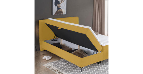 BOXBETT 140/200 cm in Currygelb - Currygelb/Schwarz, Design, Holz/Holzwerkstoff (140/200cm) - Xora