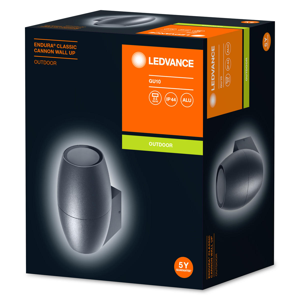 AUßENWANDLEUCHTE Endura Classic Cannon Up 9/7,5/12 cm   - Anthrazit, Basics, Glas/Metall (9/7,5/12cm) - Ledvance