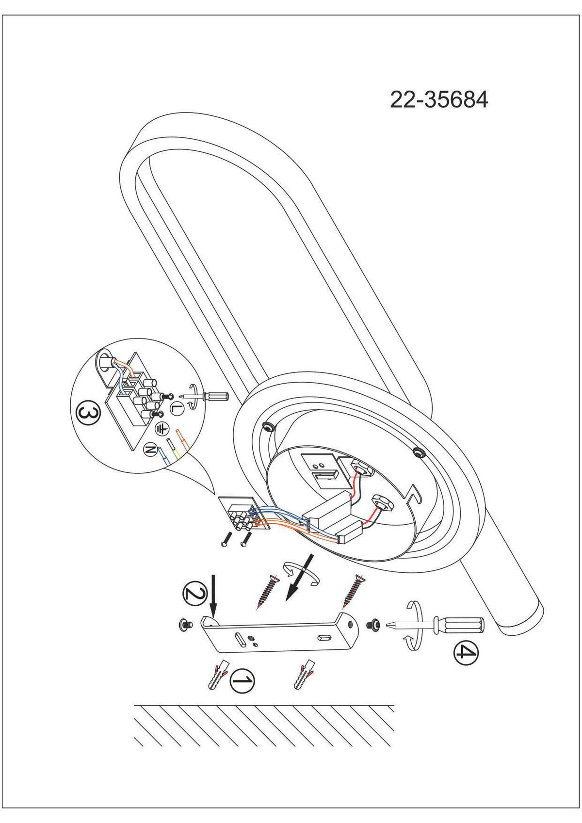 LED-WANDLEUCHTE 35/6.5/15 cm   - Goldfarben/Weiß, KONVENTIONELL, Kunststoff/Metall (35/6.5/15cm)