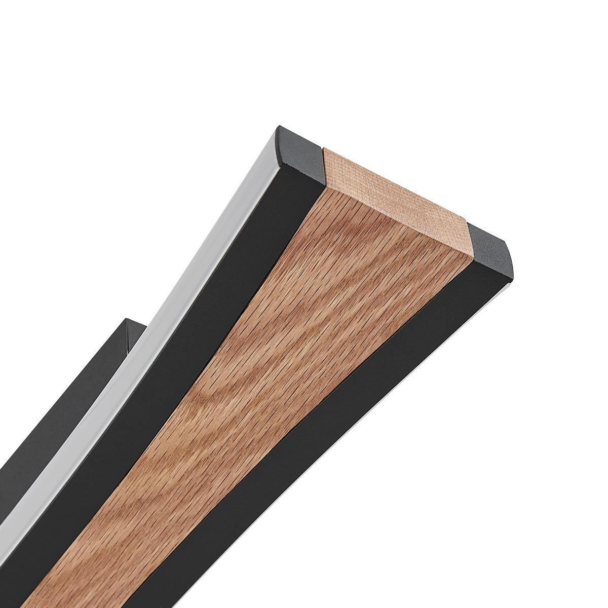 LED-WANDLEUCHTE Ella 40,5/9/5,5 cm   - Eichefarben/Schwarz, Natur, Holz/Kunststoff (40,5/9/5,5cm) - Novel