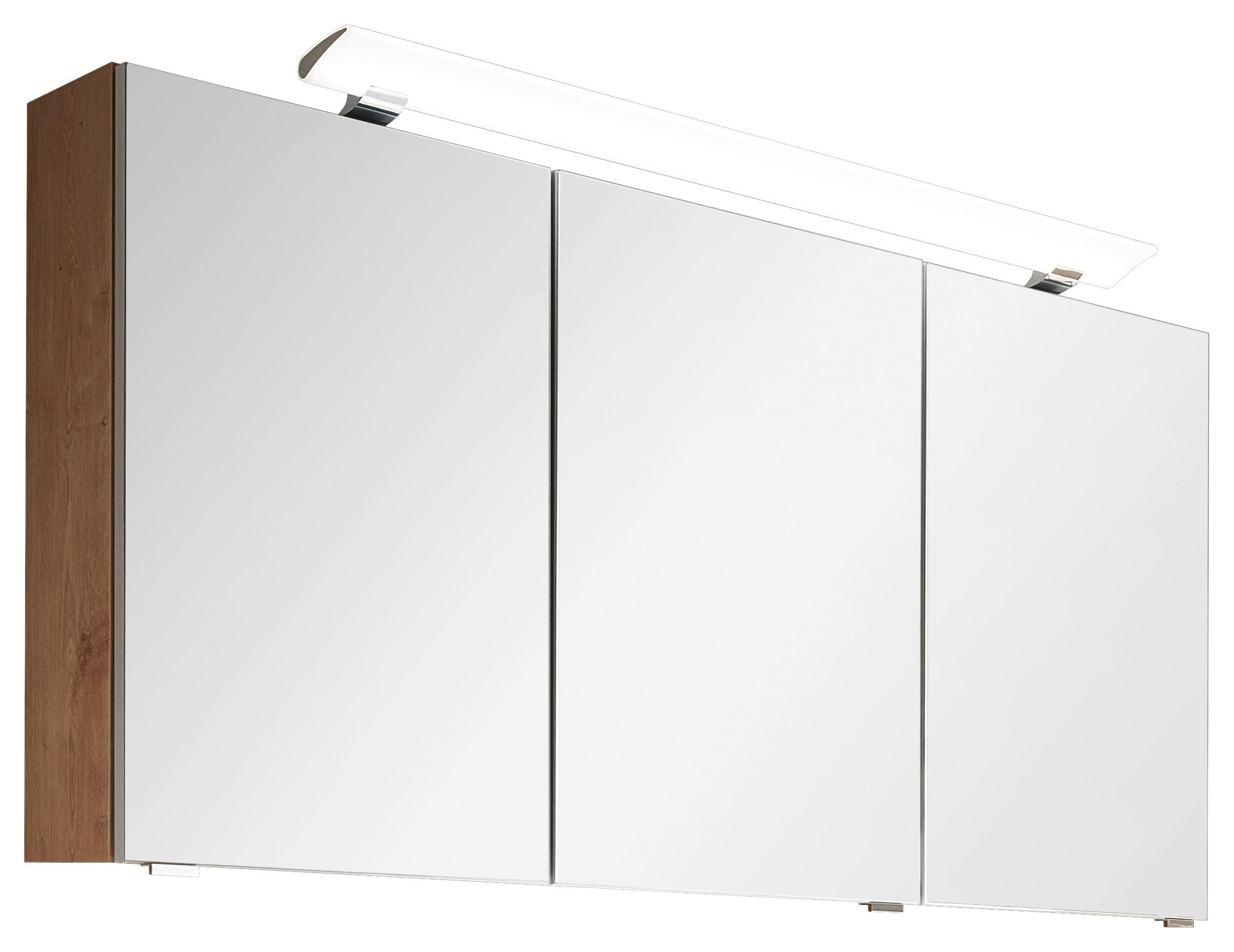 SPIEGELSCHRANK 120/68,7/15 cm  - Chromfarben/Eichefarben, Design, Glas/Holzwerkstoff (120/68,7/15cm) - Novel