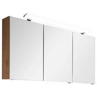 SPIEGELSCHRANK 120/68,7/15 cm  - Chromfarben/Eichefarben, Design, Glas/Holzwerkstoff (120/68,7/15cm) - Novel