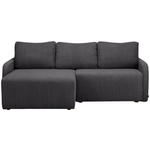 ECKSOFA in Cord Anthrazit  - Anthrazit/Schwarz, KONVENTIONELL, Kunststoff/Textil (217/146cm) - Carryhome