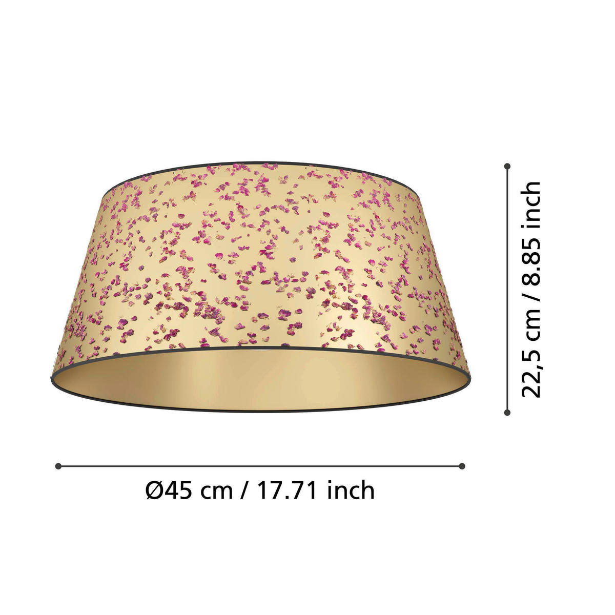 DECKENLEUCHTE  45/22,5 cm    - Pink/Goldfarben, KONVENTIONELL, Papier/Metall (45/22,5cm) - Eglo