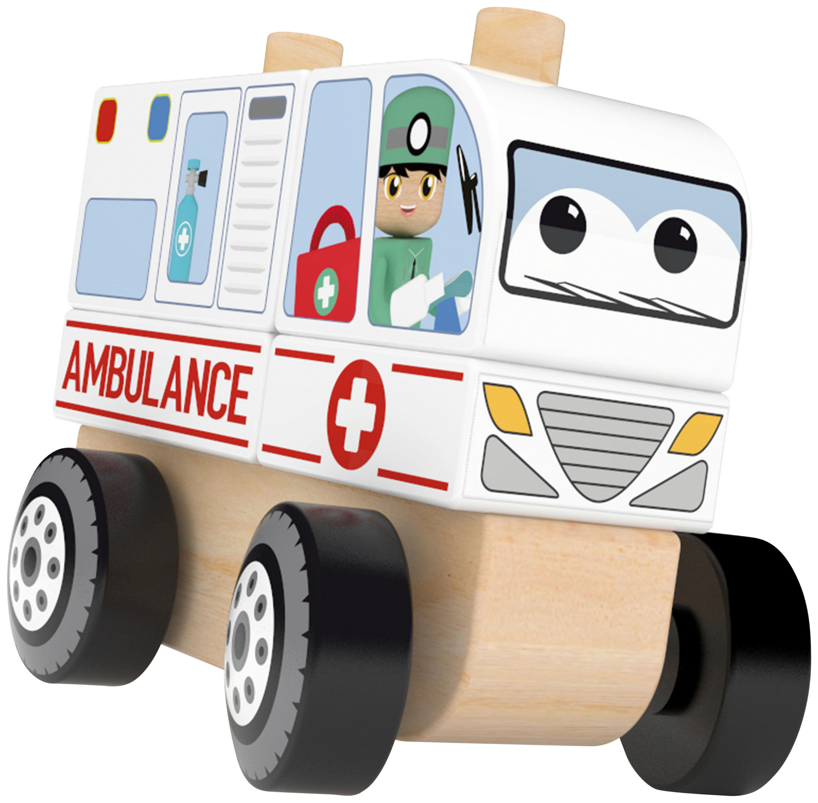 AMBULANS - multicolor, Basics, metall/trä (12/6/10cm)