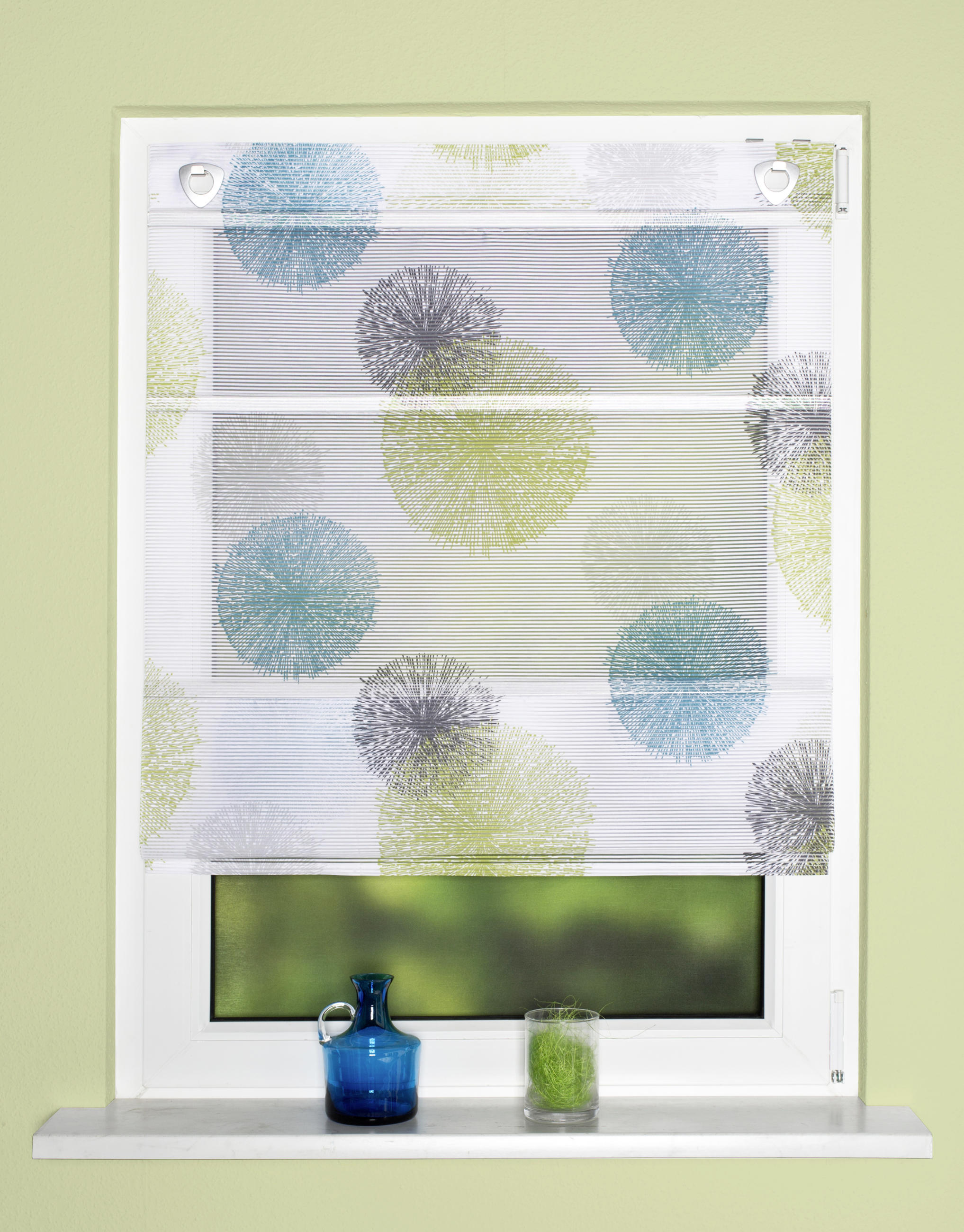 MAGNETROLLO  halbtransparent  60/130 cm    - Blau/Weiß, Basics, Textil (60/130cm) - Novel