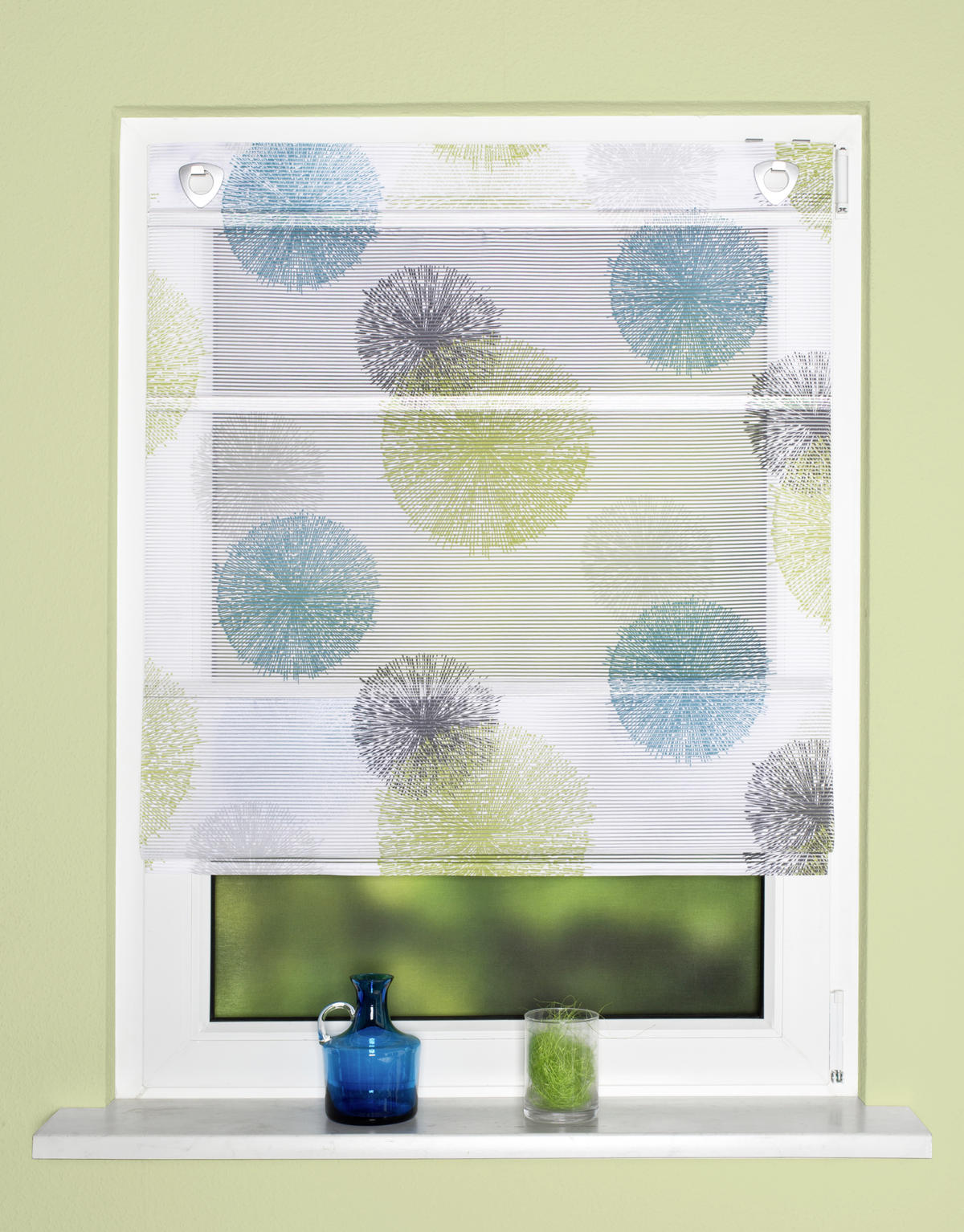 MAGNETROLLO  halbtransparent  60/130 cm    - Blau/Weiß, Basics, Textil (60/130cm) - Novel