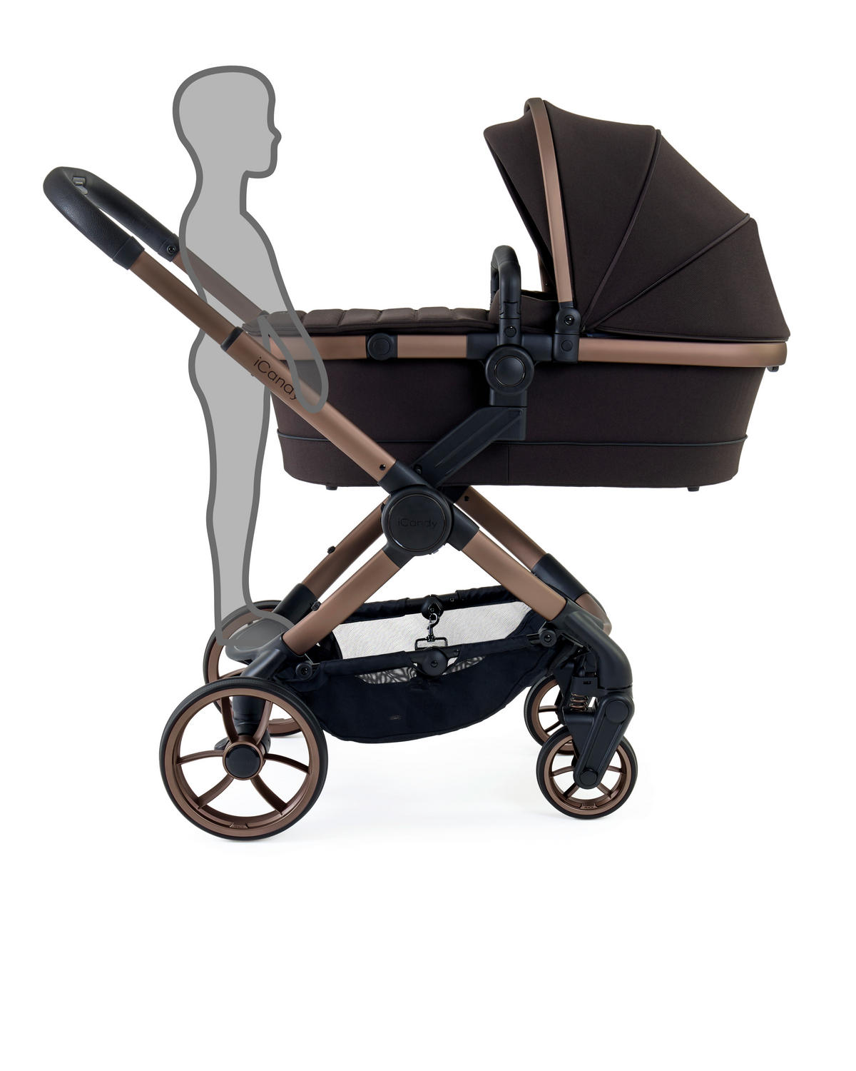DEČJA KOLICA  Peach 7  - braon, Osnovno, metal (105cm) - ICANDY