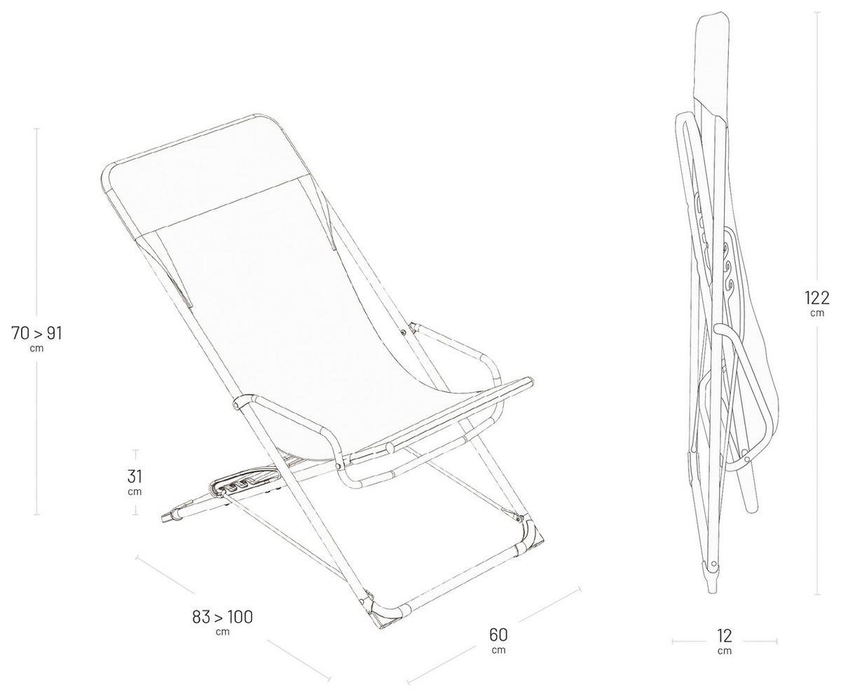 STRANDSTUHL Stahl Blau  - Blau, Basics, Kunststoff/Metall (60/91/83cm) - Lafuma Mobilier