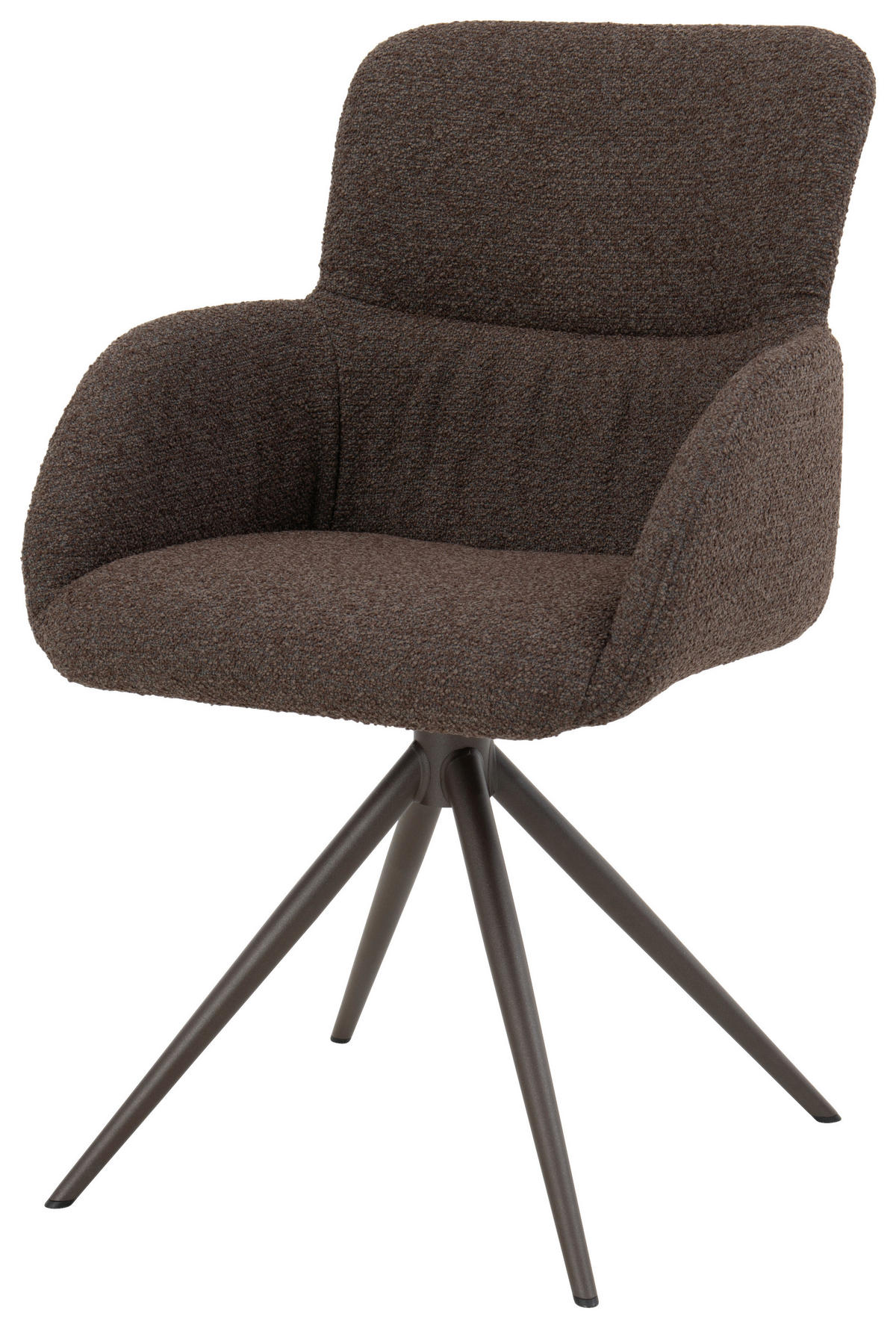 ARMLEHNSTUHL  in beflockt  - Dunkelbraun/Grau, Design, Textil/Metall (57/91/61cm) - Bert Plantagie