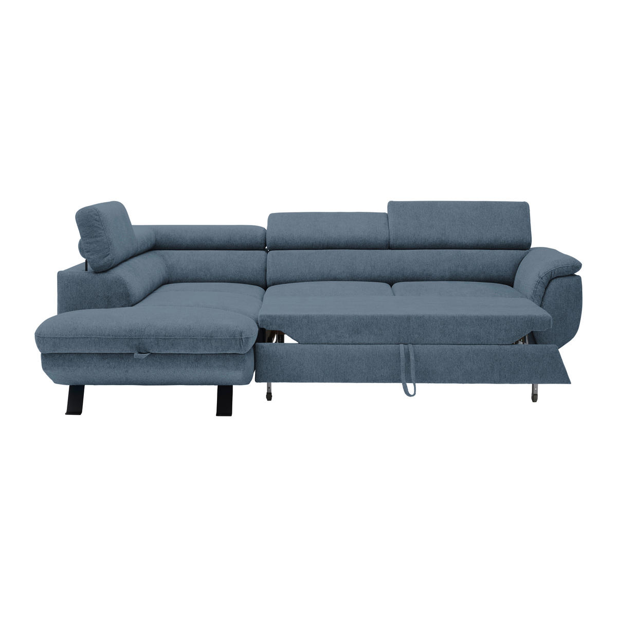 HÖRNSOFFA i vävt tyg kunglig blå  - kunglig blå/svart, Modern, metall/textil (198/257cm) - MID.YOU