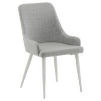 STOLSET 2 styck stål textilväv  - vit/ljusgrå, Design, metall/textil (49/86/58cm) - Livetastic