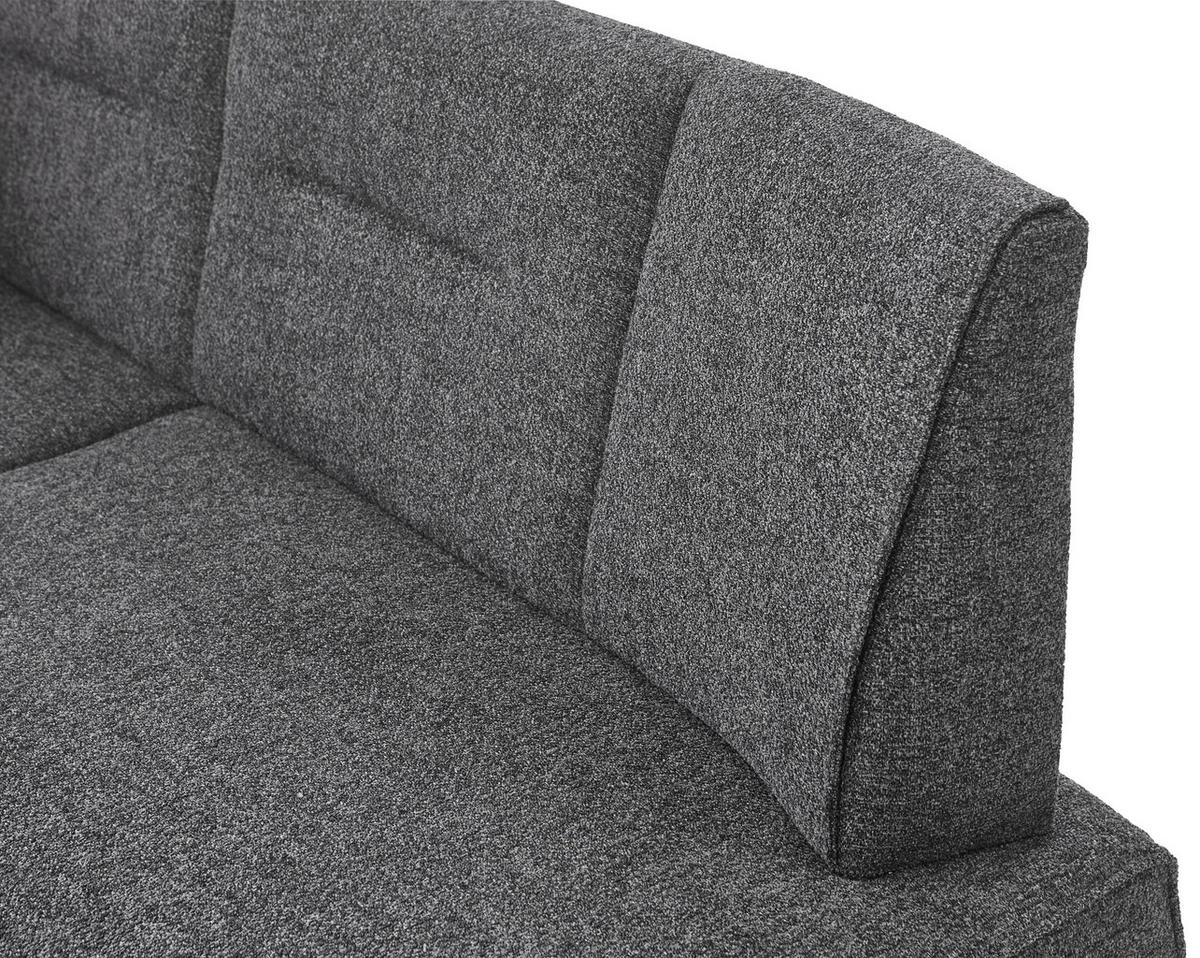 ECKBANK 202/152 cm Webstoff Graphitfarben   - Schwarz/Graphitfarben, Design, Textil/Metall (202/152cm) - Valdera