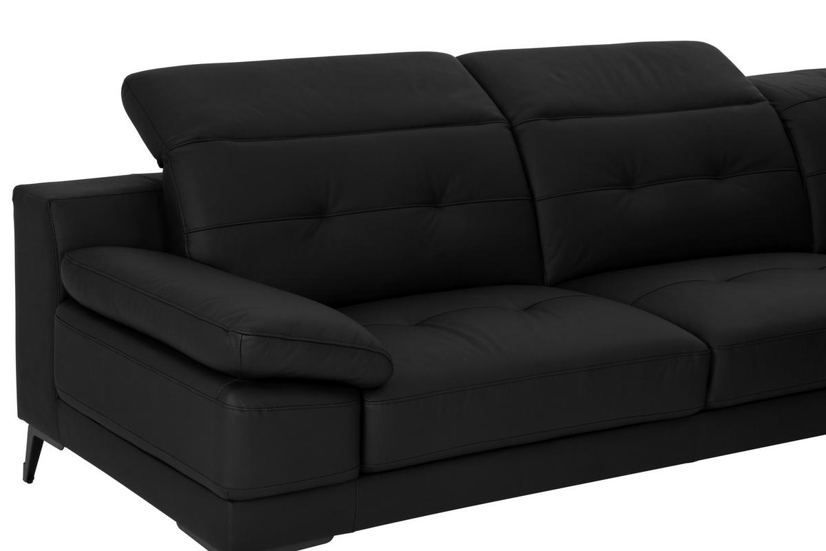 KUTNA GARNITURA koža  crna   - crna, Moderno, koža/tekstil (287/224cm) - MID.YOU