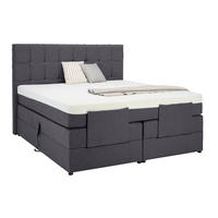 BOXSPRINGBETT 140/200 cm  in Grau  - Schwarz/Grau, Basics, Holzwerkstoff/Kunststoff (140/200cm) - Moderano