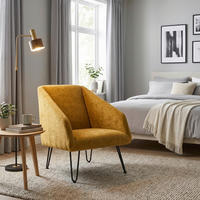 SESSEL in Chenille Goldfarben  - Goldfarben/Creme, Basics, Textil/Metall (60/71/83cm) - Livetastic