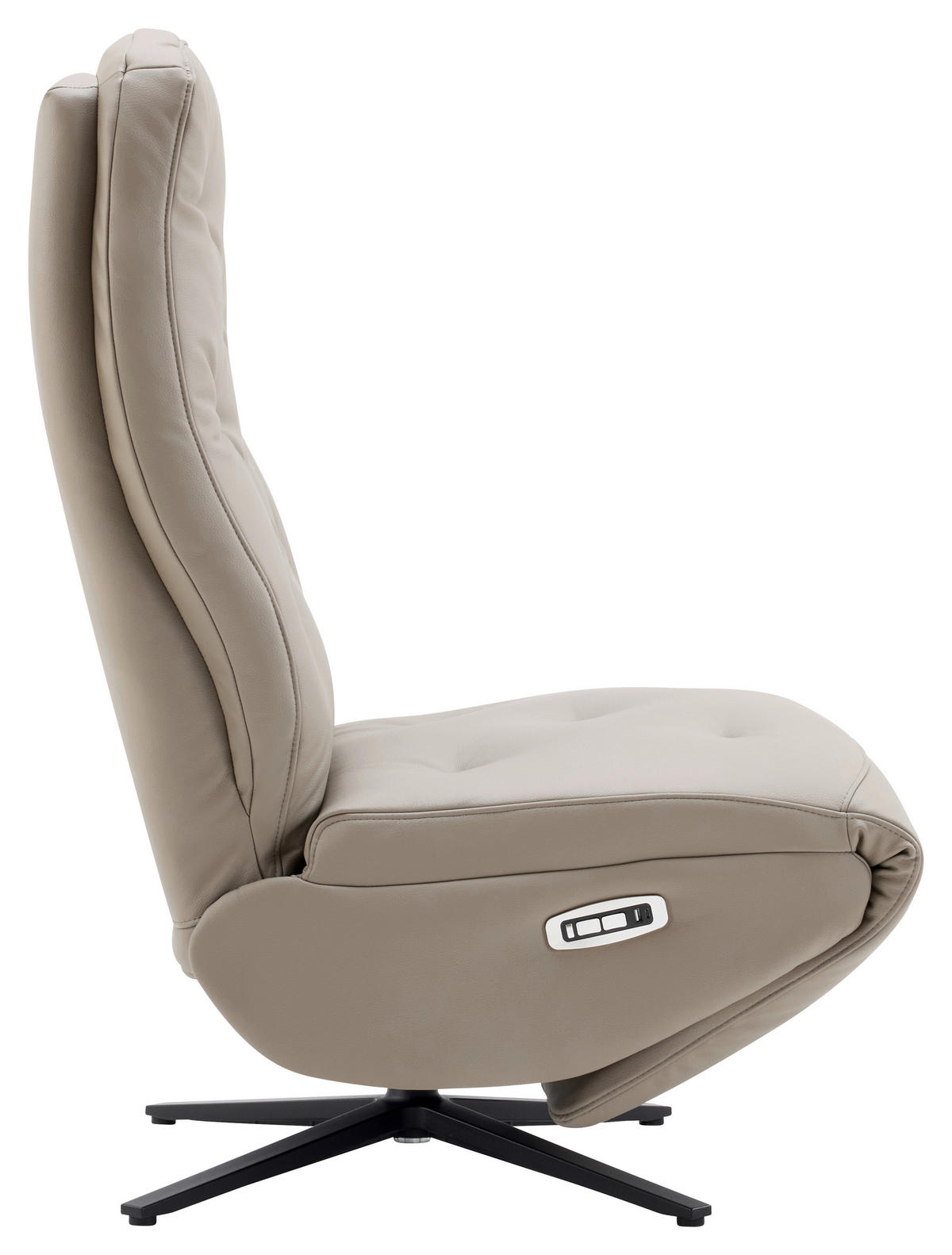 RELAXSESSEL Webstoff Relaxfunktion, Fußteilverstellung    - Taupe/Schwarz, Design, Textil/Metall (68/113/84cm) - Livetastic