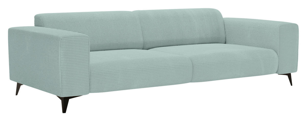 3-SITZER-SOFA Cord Salbeigrün  - Salbeigrün/Schwarz, KONVENTIONELL, Textil/Metall (237/75/104cm) - Carryhome