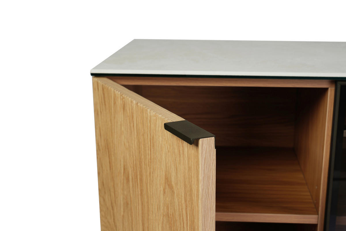 SIDEBOARD  200/77/50 cm  - Eichefarben/Beige, Design, Glas/Keramik (200/77/50cm) - Dieter Knoll