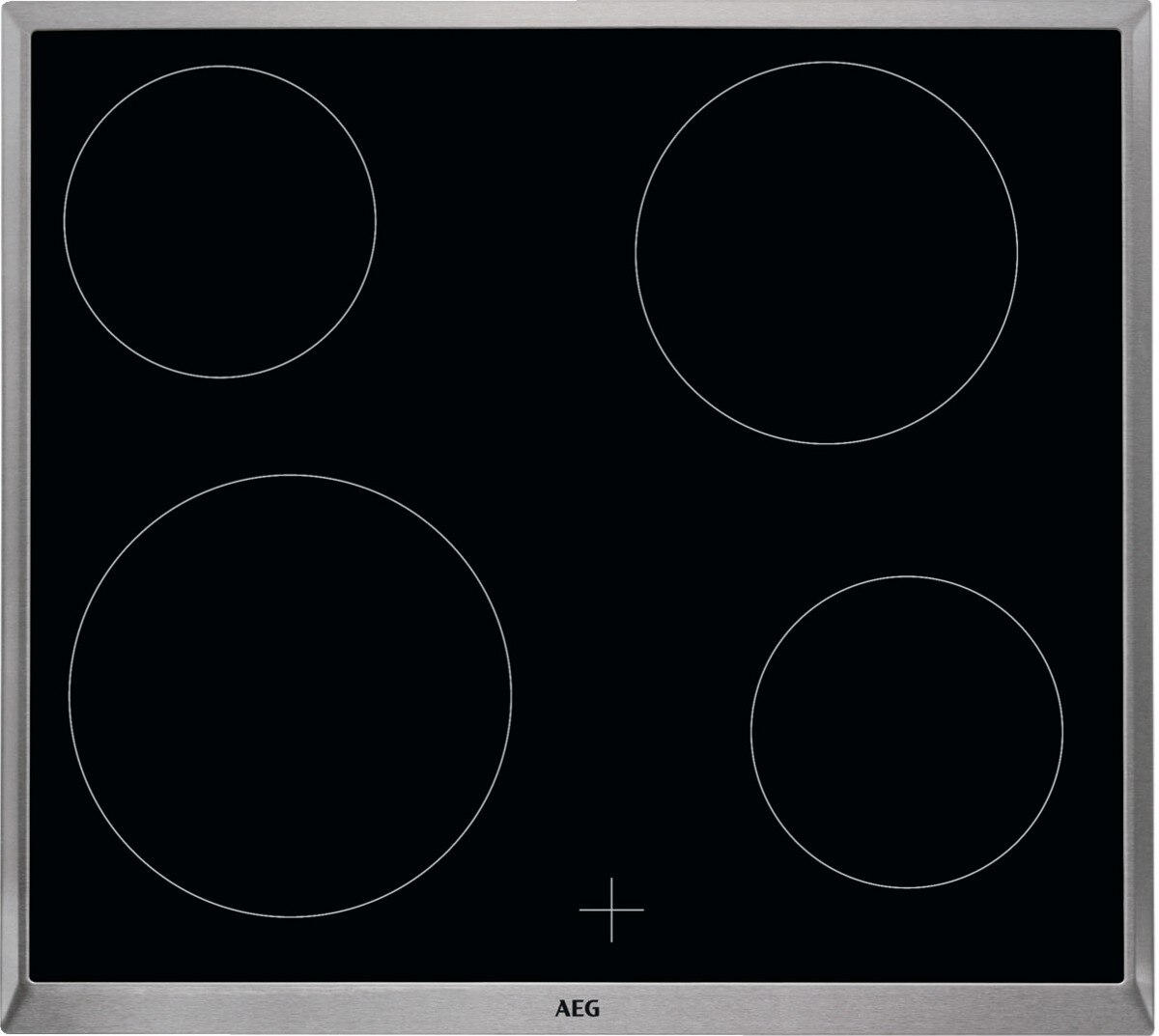 GLASKERAMIKKOCHFELD HE604000XB  - Edelstahlfarben/Schwarz, Basics, Glas/Metall (57,6/51,6cm) - AEG