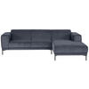 ECKSOFA ERNO Graublau Cord  - Graublau/Schwarz, Design, Textil/Metall (262/183cm) - MID.YOU