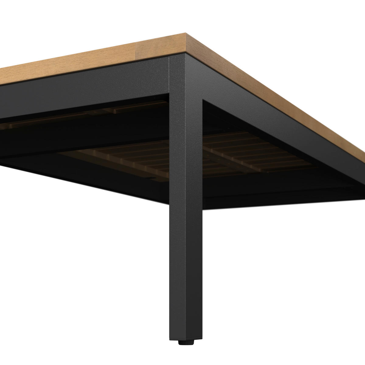 KERTI BÚTORSZETT 4 részes  - akáciaszínű/fekete, Konventionell, textil/fa (90/50/40cm) - Ambia Garden