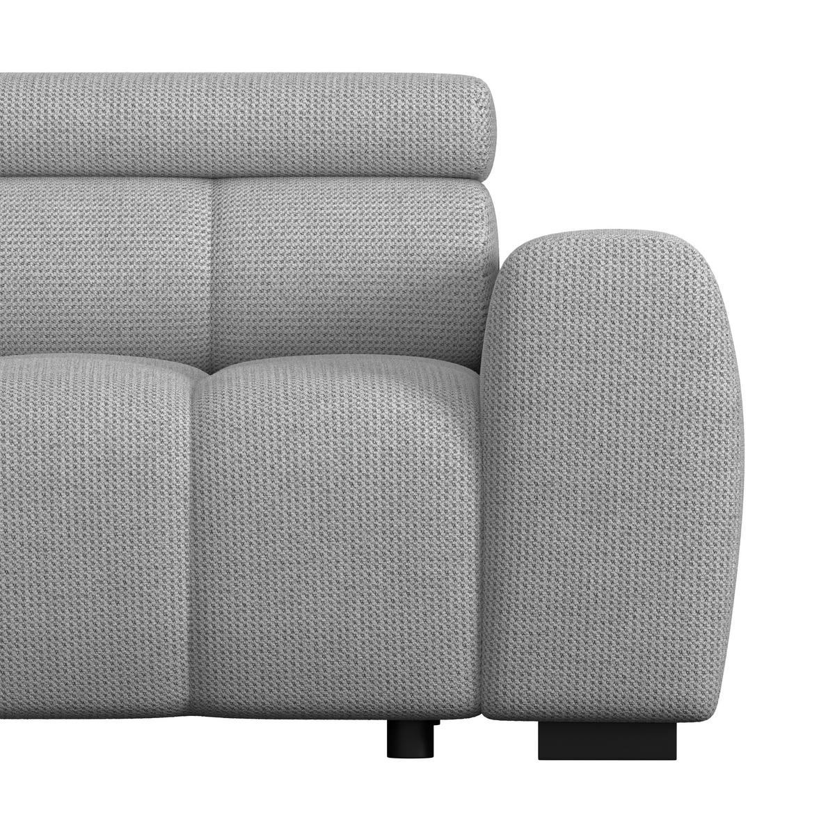 ECKSOFA Webstoff Grau  - Schwarz/Grau, Trend, Kunststoff/Textil (168/285cm) - Livetastic