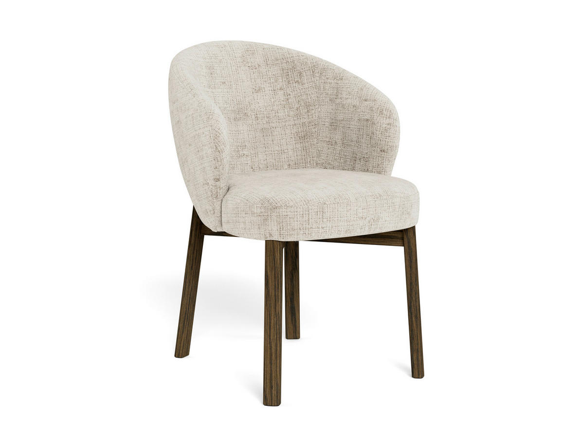 STUHL  inklusive Armlehnen Chenille  - Eichefarben/Beige, MODERN, Holz/Textil (55,5/80,5/60cm) - MID.YOU