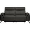 3-SITZER-SOFA  in Echtleder Mokka   - Schwarz/Mokka, Design, Leder/Metall (207/107/98cm) - Belluti