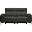 3-SITZER-SOFA  in Echtleder Mokka   - Schwarz/Mokka, Design, Leder/Metall (207/107/98cm) - Belluti