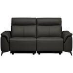 3-SITZER-SOFA  in Echtleder Mokka   - Schwarz/Mokka, Design, Leder/Metall (207/107/98cm) - Belluti