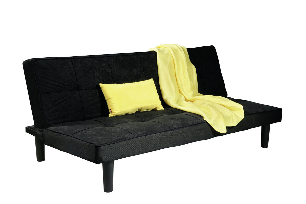 3-SED,  črna tekstil  - črna, Basics, umetna masa/tekstil (180/75/90/110cm) - Boxxx
