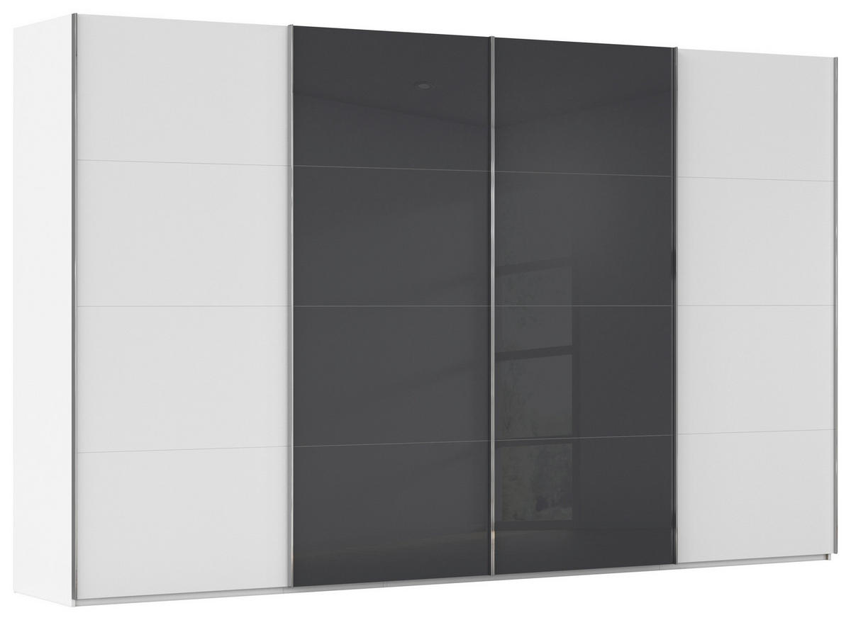 SCHWEBETÜRENSCHRANK 361/235/68 cm 4-türig  - Chromfarben, KONVENTIONELL, Glas/Holzwerkstoff (361/235/68cm) - Novel
