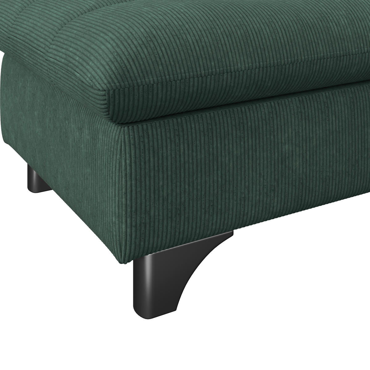 HOCKER in Textil Waldgrün  - Waldgrün/Chromfarben, Konventionell, Textil/Metall (108/46/108cm) - Livetastic