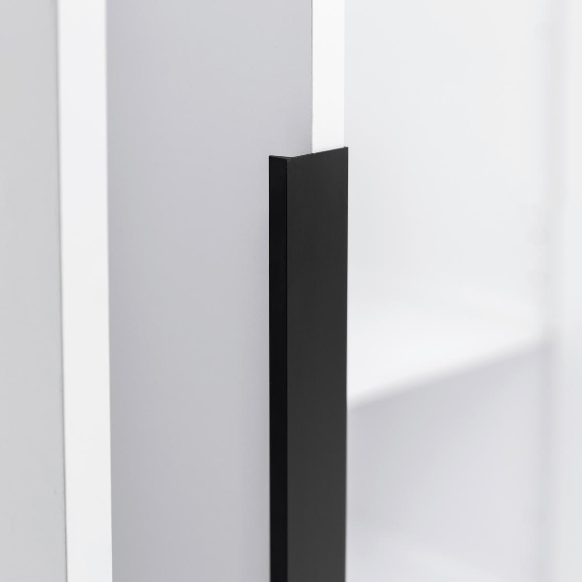 DREHTÜRENSCHRANK  in Weiß  - Schwarz/Weiß, MODERN, Holzwerkstoff/Metall (93/211/53cm) - MID.YOU
