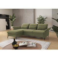 ECKSOFA in Flachgewebe Hellgrün  198/264 cm  - Schwarz/Hellgrün, KONVENTIONELL, Textil/Metall (198/264cm) - Sit & More
