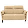 2-SITZER-SOFA  in Mikrofaser Beige  - Beige/Schwarz, KONVENTIONELL, Textil/Metall (178/103/95cm) - Dieter Knoll