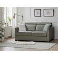 SCHLAFSOFA  in Mikrofaser Khaki  - Khaki/Schwarz, Design, Holz/Textil (184/85/97cm) - Novel