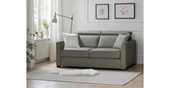 SCHLAFSOFA  in Mikrofaser Khaki  - Khaki/Schwarz, Design, Holz/Textil (184/85/97cm) - Novel