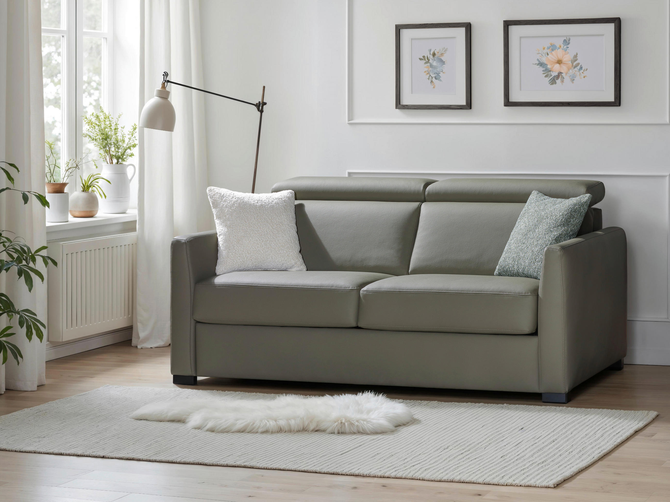 SCHLAFSOFA  mit Bettkasten erhältlich, Bettfunktion erhältlich, Rücken echt, Armteil links, Armteil rechts Flachgewebe Khaki  - Khaki/Schwarz, Design, Holz/Textil (184/85/97cm) - Novel