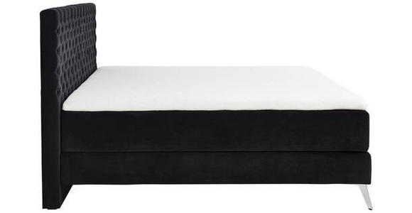 BOXSPRINGBETT 160/200 cm  in Schwarz  - Chromfarben/Schwarz, Design, Textil/Metall (160/200cm) - Xora