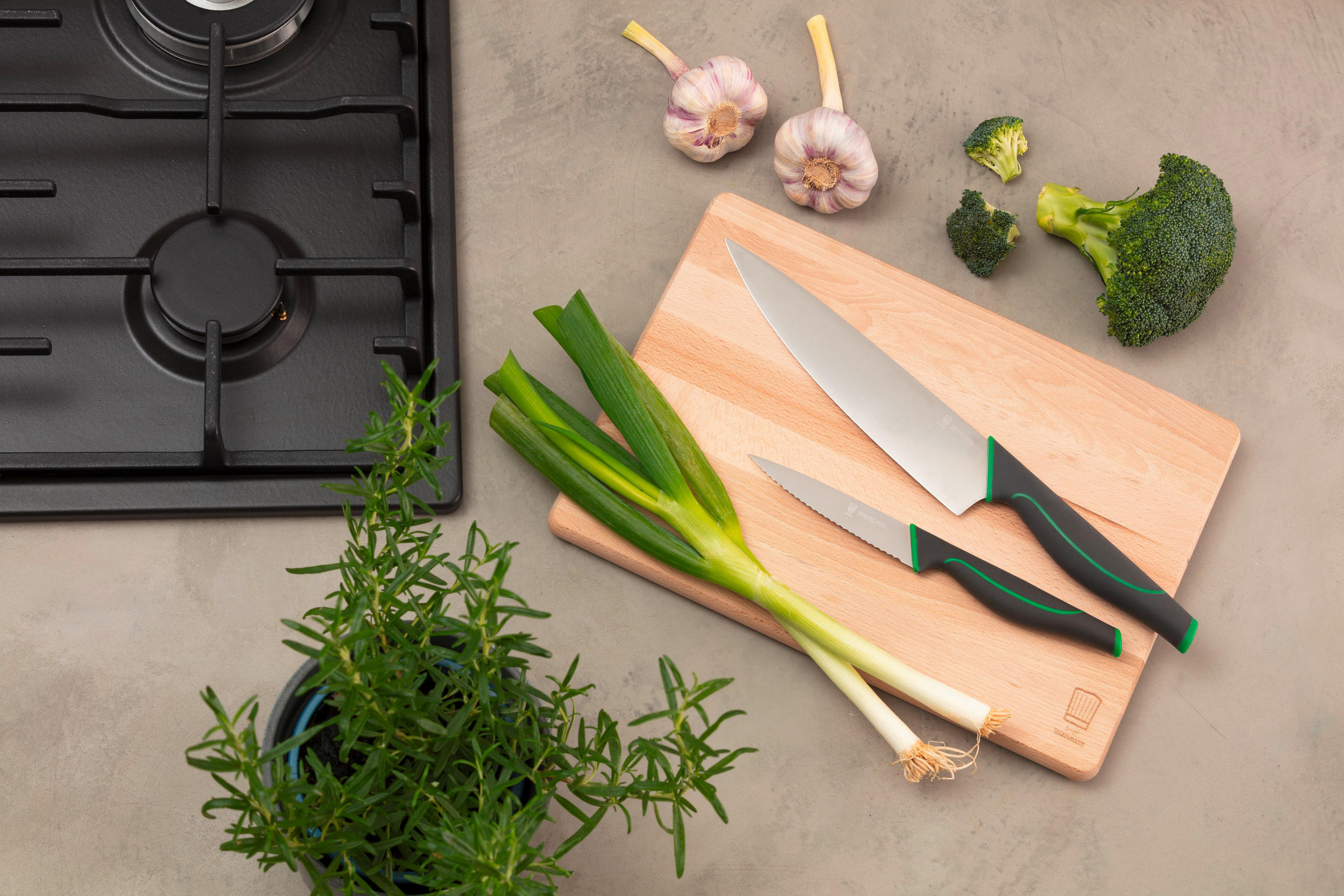 KUCHENMESSER Bonn 23 cm  - Silberfarben/Grau, Design, Kunststoff/Metall (23cm) - Chefkoch+Fackelmann