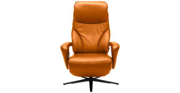 RELAXSESSEL in Leder Orange  - Schwarz/Orange, Design, Leder/Metall (75/106/88cm) - Dieter Knoll