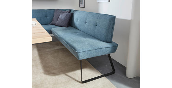 ECKBANK 169/157 cm  in Blau, Schwarz  - Blau/Schwarz, Design, Textil/Metall (169/157cm) - Dieter Knoll