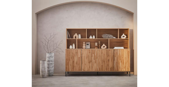 BUFFET Eichefarben, Hellgrau  200/150/44 cm  - Eichefarben/Hellgrau, Design, Holz/Holzwerkstoff (200/150/44cm) - Ambia Home