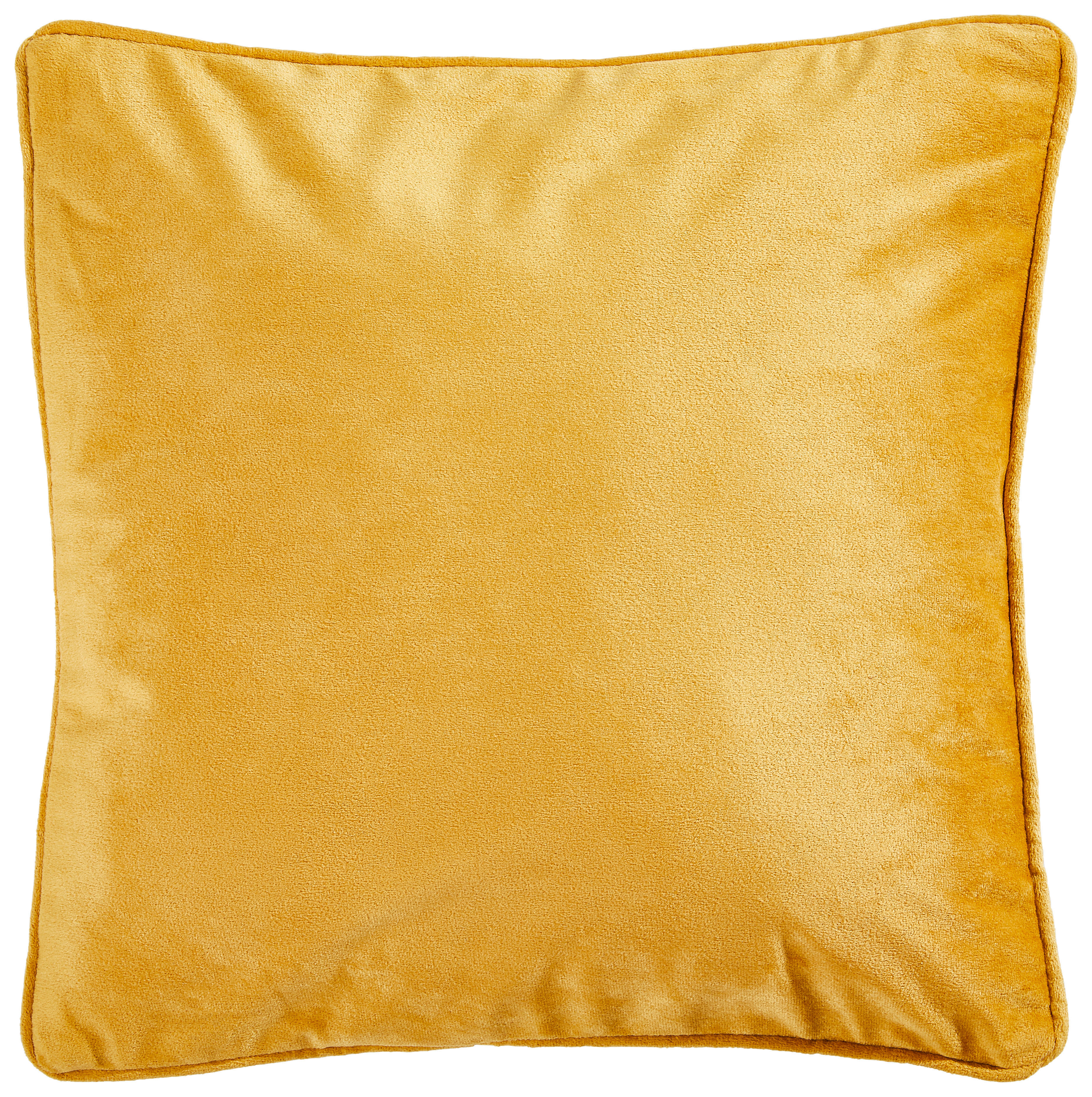 KISSENHÜLLE Zenato Samt Uni 40/40 cm  - Goldfarben, Basics, Textil (40/40cm) - Ambiente