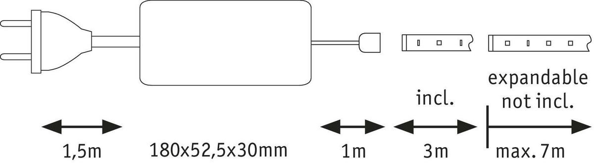 LED-STRIP 70588 300-550 cm   - Silberfarben, Basics, Metall (300-550cm) - Paulmann
